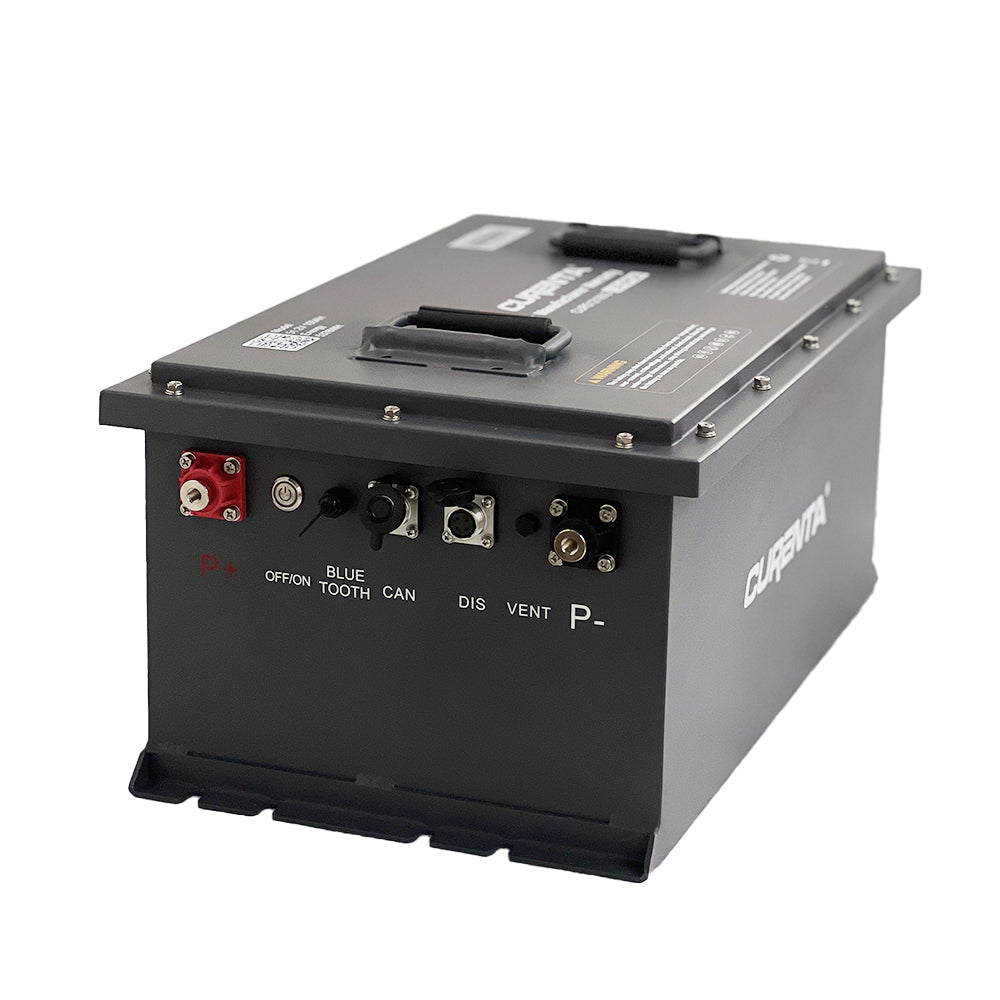 CURENTA 36V 105Ah Lithium Iron Golf Cart Battery 38.4V 105Ah Bluetooth LiFePO4 Battery 22A Fast Charger 2.8' Touch  LCD Screen Conversion kit for Golf Cart